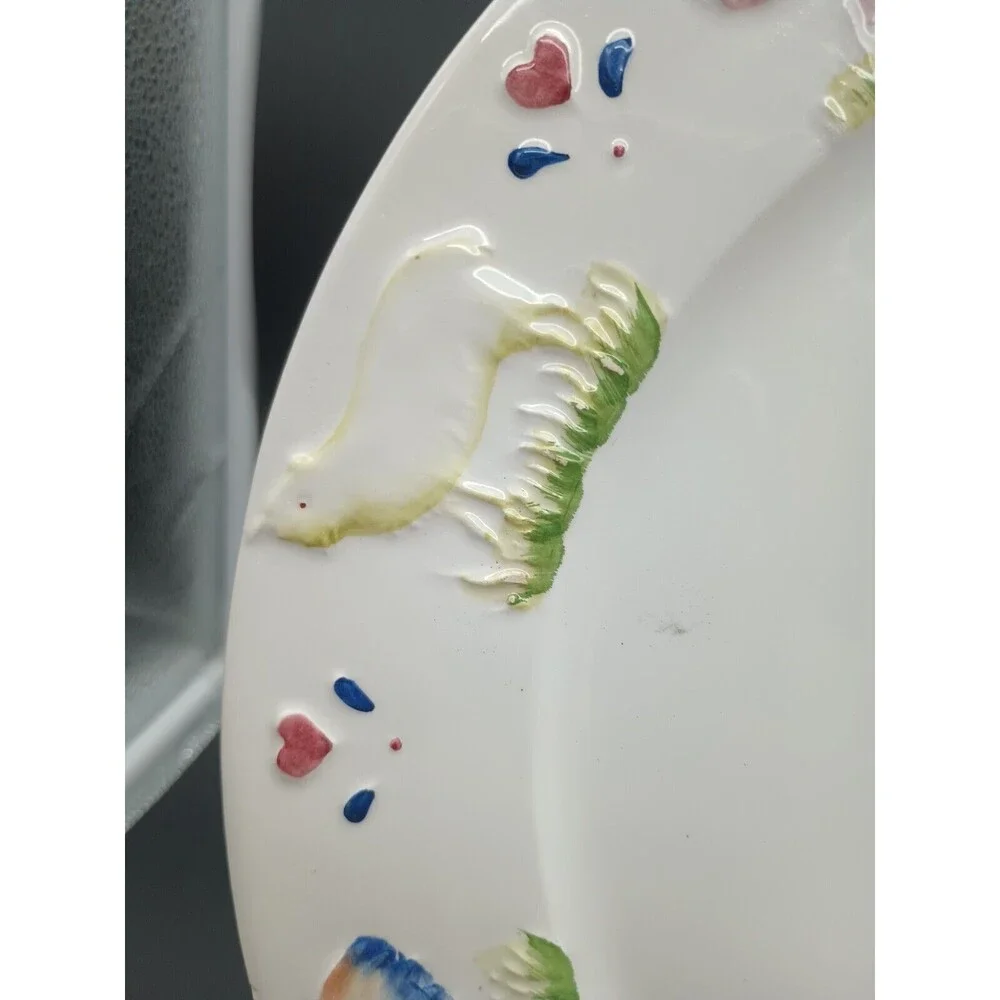Stefani Ceramica Italy Charger Plater Barnyard Animals Cow Sheep Pig Lamb